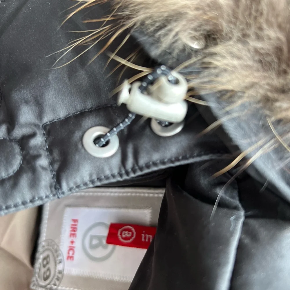 Bogner Fire Ice Down Puffer Ski Jacket Coat Fur Hood Black M/L 12 - Picture 9 of 14